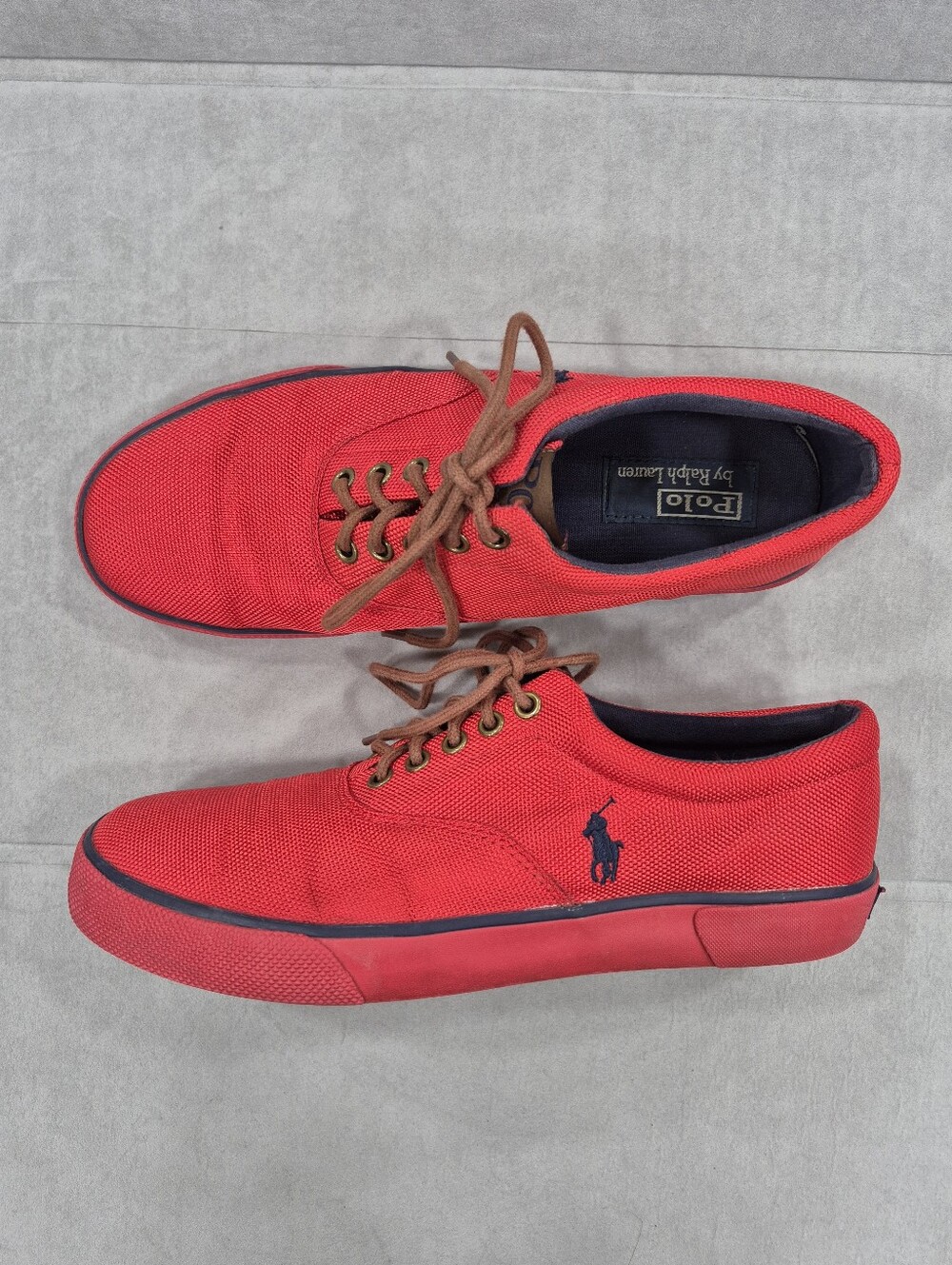 Polo Ralph Lauren Forestmont II sneakers men's 9.5D red mesh preppy tennis shoes